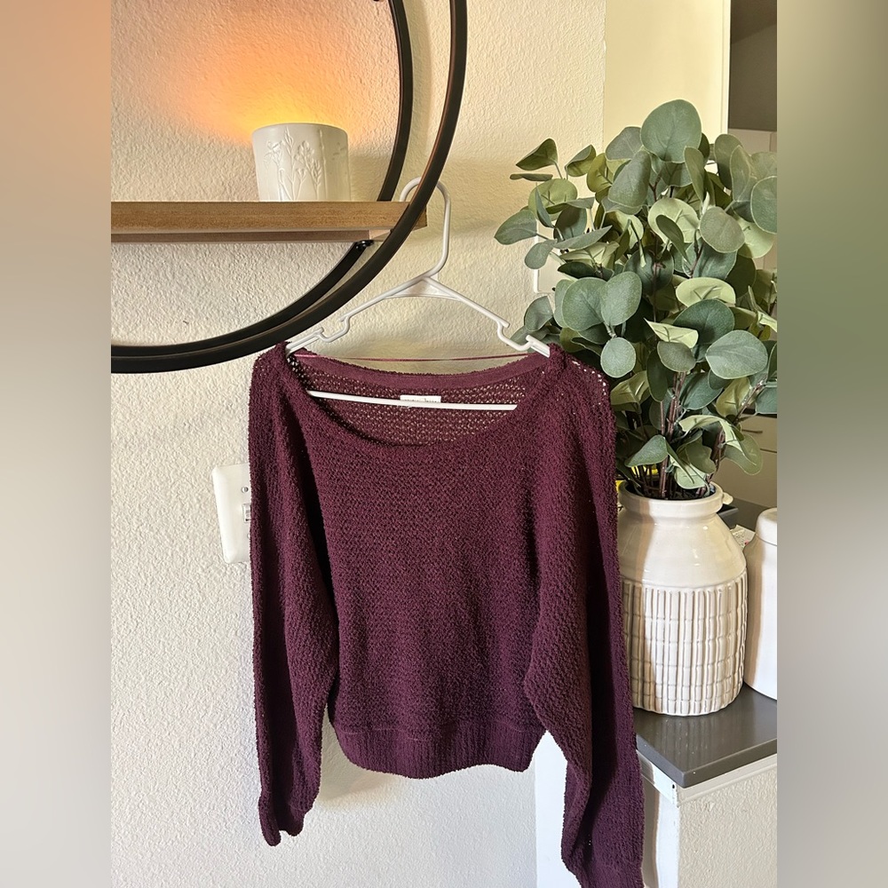 PAC SUN, maroon croppy sweater, size XS